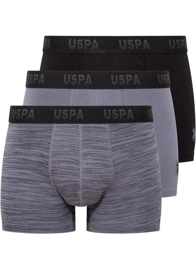 U.S. Polo Assn. 80505 Men's Cotton 3-Pack Boxers-Black-anthracite-printed