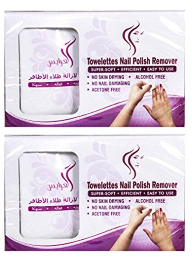 Alarayes 2 Pieces Of Towelettes Nail Polish Remover 2X10 PCS - Image 1