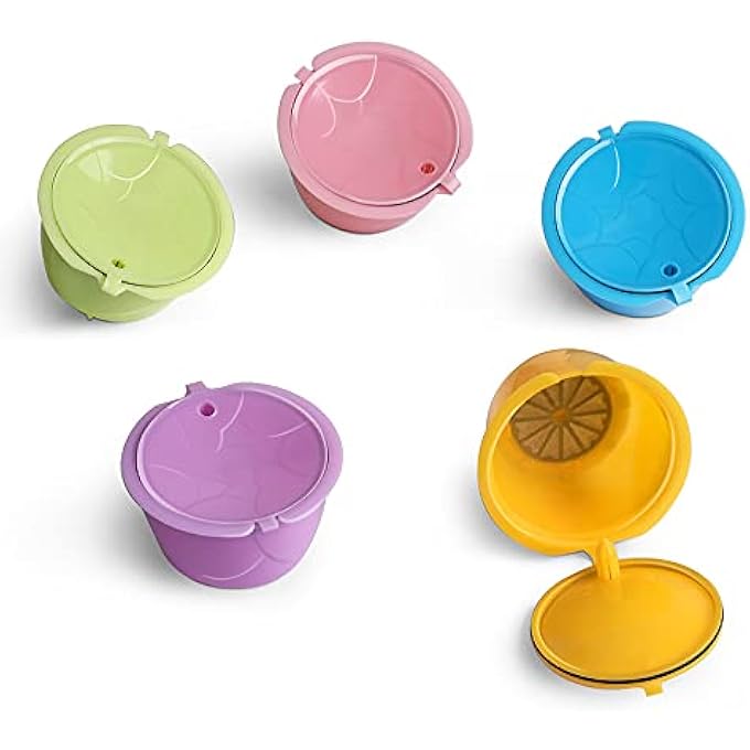 CENPEK 6 Pack Colorfull Reusable Coffee Filter Capsules For NesCafe DOLCE GUSTO Machines With 1 Coffee Spoons And 1 Cleaning Brushes - Image 3