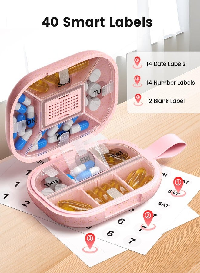 Ideerfit Travel Pill Organizer, Daily Pill Box 8-10 Compartments Adjustable, 7 Day Weekly Label Small Pill Case, Portable Medicine Container Moisture Proof Vitamin Supplement for Pocket Purse-Purple - Image 4