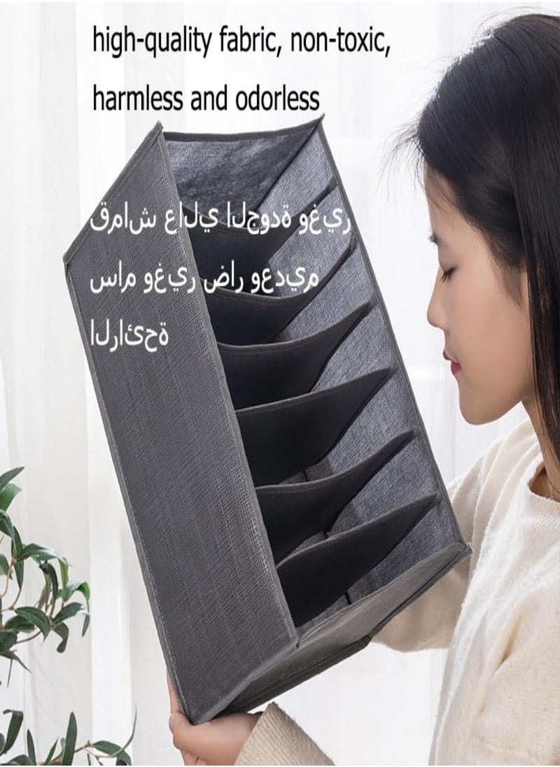 لوكيبا منظم ملابس خزانة 6 قطع مع لوحة دعم - منظم خزانة مقسم 7 شبكات للجينز، القمصان، السراويل، والليجنز - تصميم معياري، صناديق تخزين قابلة للغسل للملابس النسائية  - Image 5