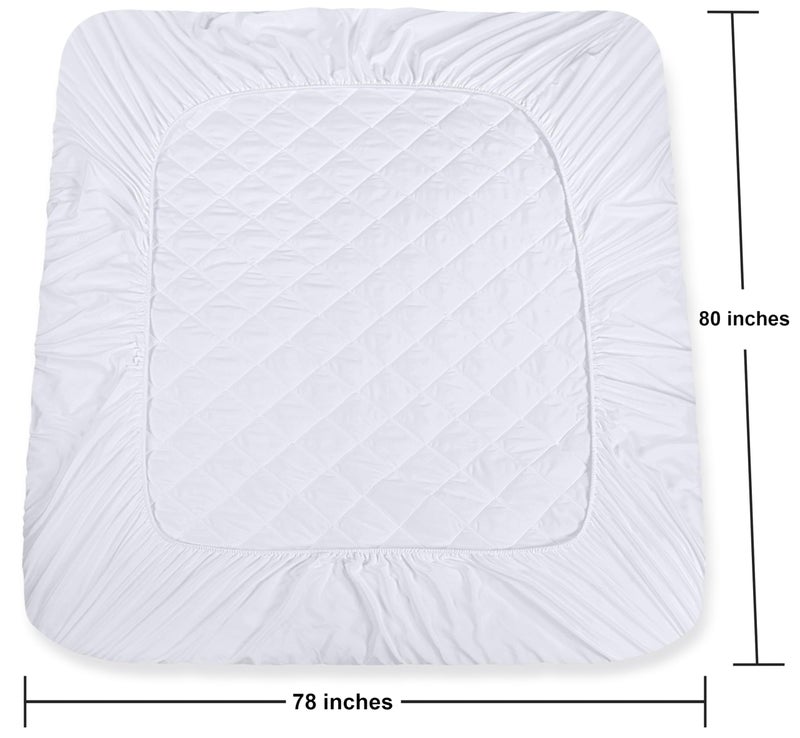 Utopia Bedding Quilted Fitted Mattress Pad, King Size, Elastic Fitted Mattress Topper Protector and Cover with Deep Pocket Stretches up to 16 Inches, Machine Washable (White) - Image 4
