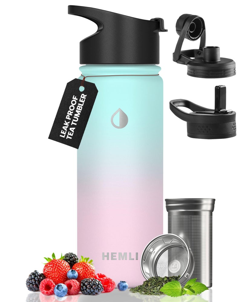 18 oz Insulated Tea Tumbler Bottle with Infuser Travel Mug