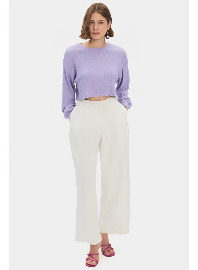 JUNE June Women Viscose Blend Balloon Sleeve Knitwear Sweater Lilac