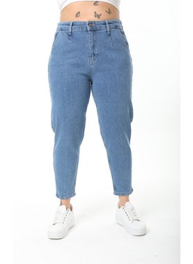 Cedy Denim Women's Plus Size Pleated Mom Jeans C600  - Image 3