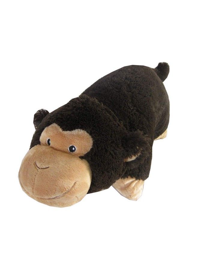 ZooPurrPets Monkey Zoopurr Pets 19" Large 2In1 Stuffed Animal And Pillow With Embroidered Eyes ; Expandable Cushion ; Premium Soft Plush Cute Toy Travel Comfort ; Great Present For Toddlers & Kids  - Image 2