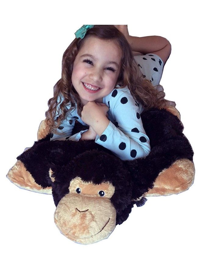 ZooPurrPets Monkey Zoopurr Pets 19" Large 2In1 Stuffed Animal And Pillow With Embroidered Eyes ; Expandable Cushion ; Premium Soft Plush Cute Toy Travel Comfort ; Great Present For Toddlers & Kids  - Image 5