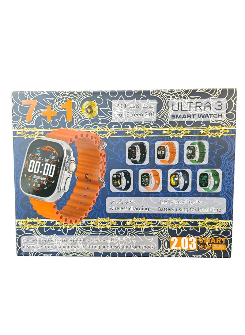 micro speed Smart Watch  , 7 IN 1 With Health Fitness Tracker Sport Watch, 7 addition Replacement Band 49MM-Multicolour  - Image 4