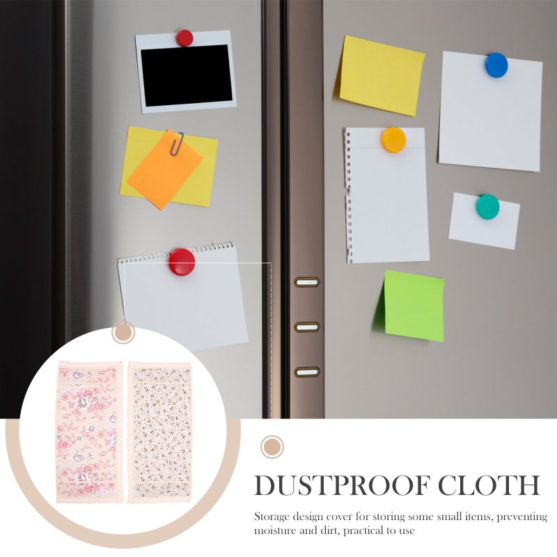 2pcs Flower Pattern Refrigerator Cover Household Fridge Protector (Khaki) - Image 4