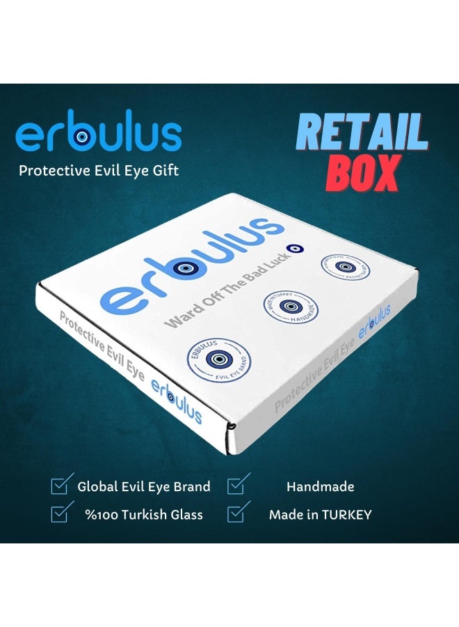Erbulus Turkish Silver Horse Shoe Blue Evil Eye Wall Hanging Ornament with Elephant  Turkish Nazar Bead Amulet  Home Protection and Good Luck Charm Gift in a Box - Image 5