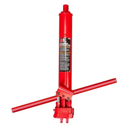 BIG RED T30808 Torin Hydraulic Long Ram Jack with Double Piston Pump and Clevis Base (Fits: Garage/Shop Cranes, Engine Hoists, and More): 8 Ton (16,000 lb) Capacity, Red - Image 1