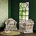 iLAND Dollhouse Furniture of Miniature Couch The Great Doll House Furniture Set for 112 Accessories Elegant Rose and Birds Pleated Single Sofas 2 Pcs Customized Fabric and Amazing Handiwork - Image 2