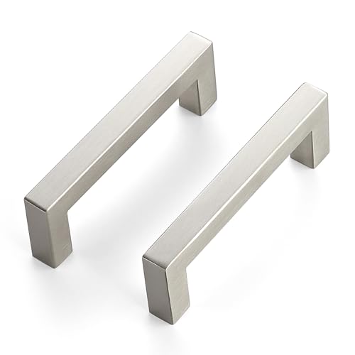 JOY DECOR 30 Pack Cabinet Handles334 Inch Brushed Nickel Cabinet PullsKitchen Cabinet Handles Square Drawer Pulls Stainless Steel Drawer Hardware Handles 96mm Hole Centers - Image 1