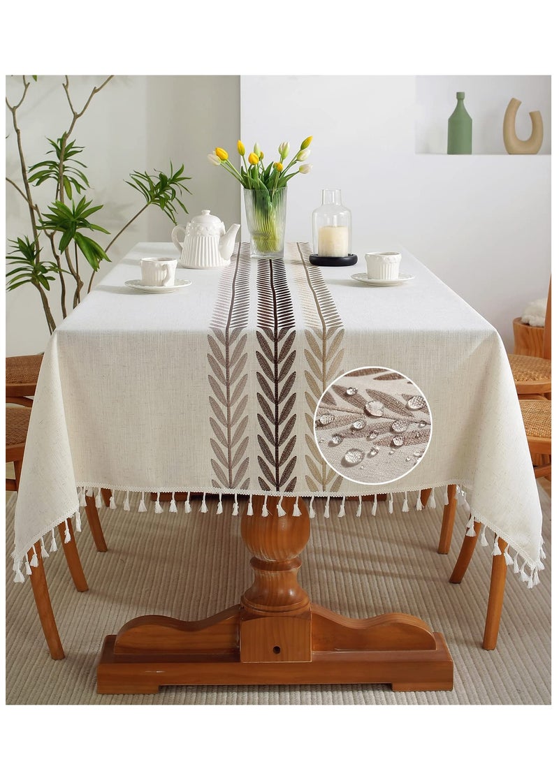 SYOSI Table Cloth, Waterproof Rectangular Tablecloth, Kitchen Dinning Tabletop Decoration, Fabric Table Cover for Outdoor and Indoor Use - Image 2