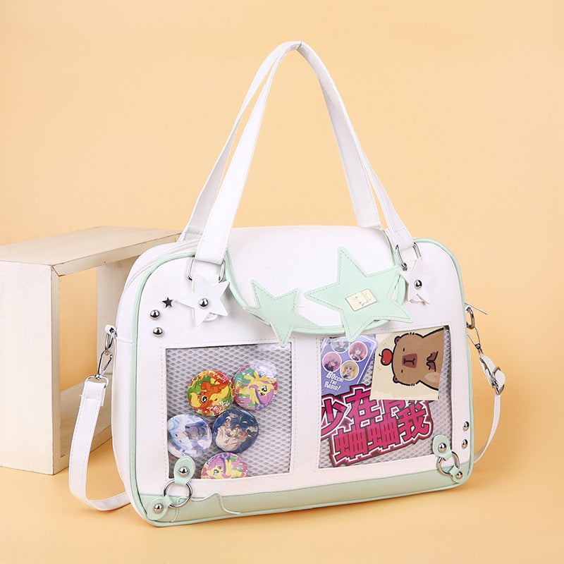 Japanese-Style Color-Blocking Single Shoulder Bag, Youthful Campus Style Versatile Handbag, High-End Niche Trendy Bag - Image 1