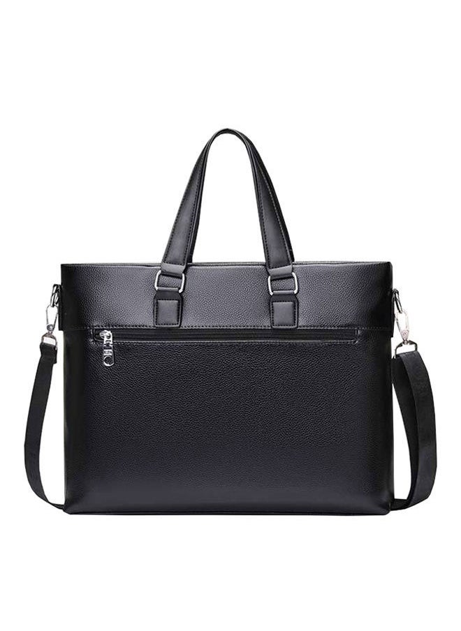 NIBEMINENT - Casual Leather Business Briefcase With Small Key Bag Black - Image 1