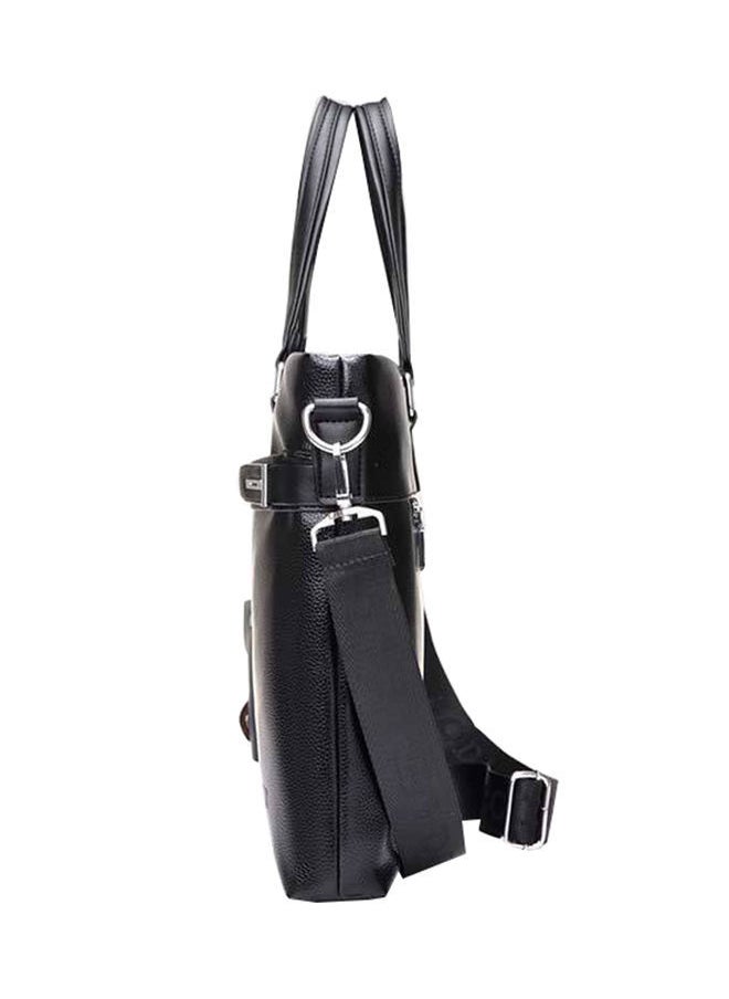 NIBEMINENT - Casual Leather Business Briefcase With Small Key Bag Black - Image 1