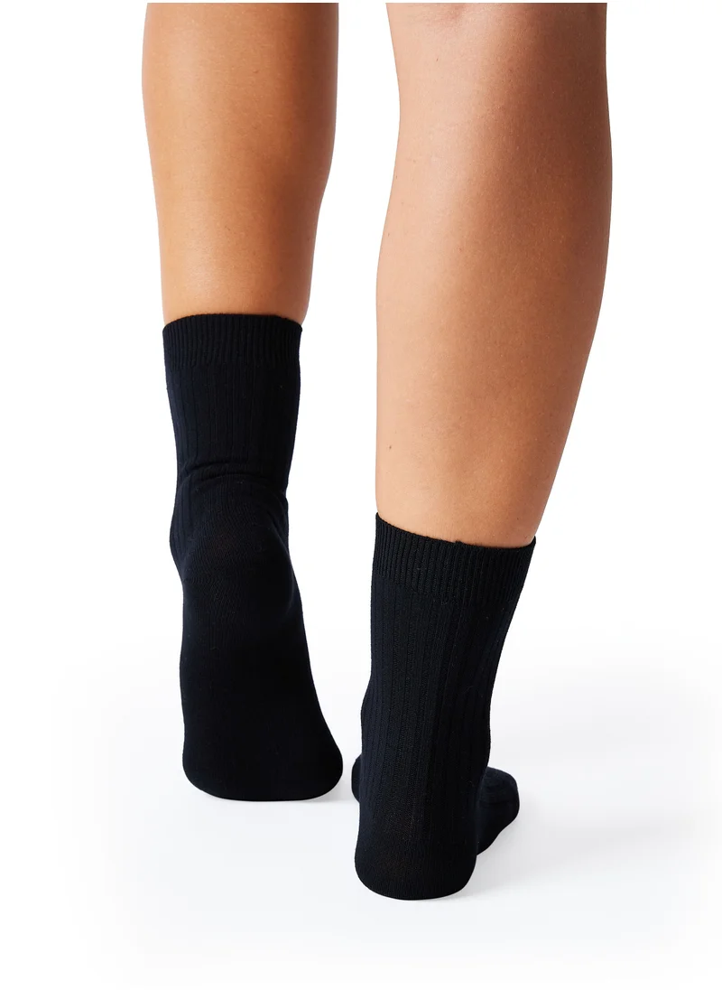 Prickly Pear Prickly Pear Ribbed Boot Socks, Black