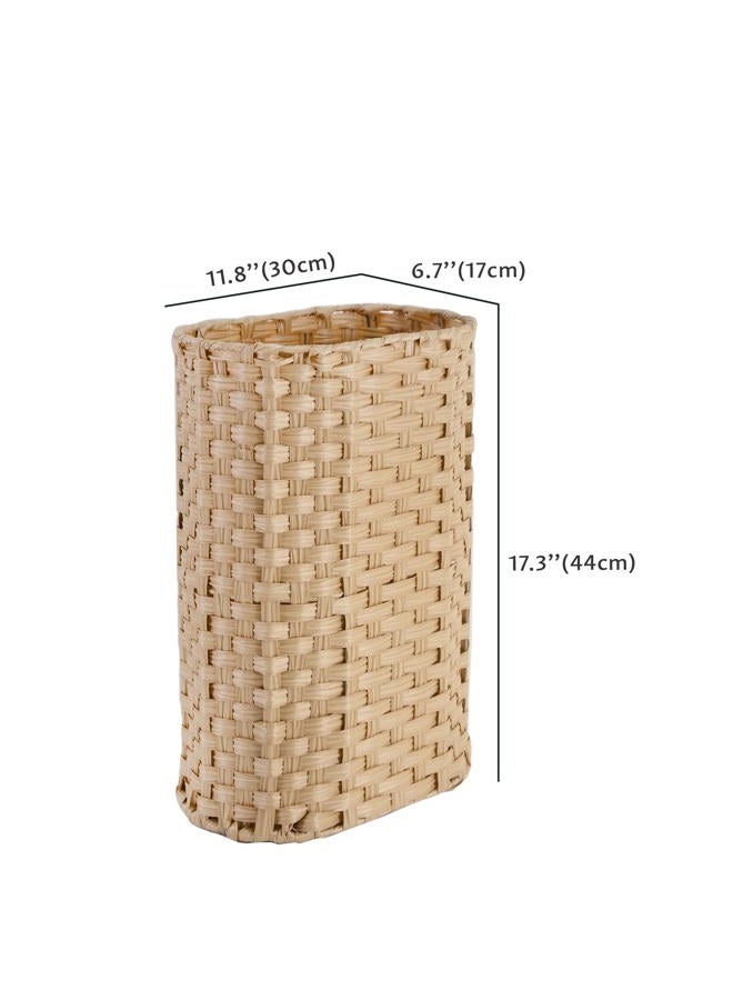 PEMAR Wicker Umbrella Holder Indoor Outdoor, Hand Woven Umbrella Stand Basket Cane Holder Stand Decorative Umbrella Rack for Home, Entryway Rustic Farmhouse Multipurpose Narrow Tall Basket (Natural) - Image 2