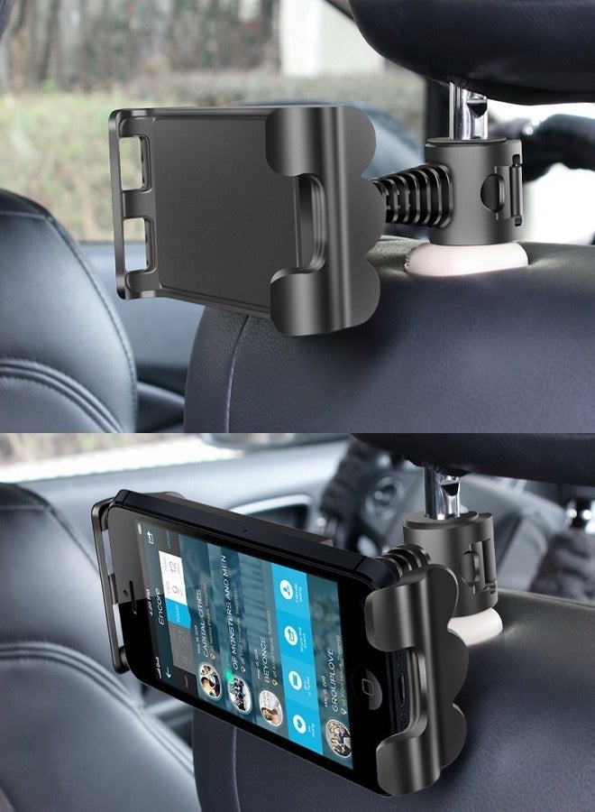 LEDIN Universal Car Headrest Mount Holder - Flexible 360° Rotatable ABS Smartphone & Tablet Stand, Non-Waterproof Auto Device Cradle, Adjustable Clamp for Navigation & Live Streaming - Compatible with Multiple Vehicles - Image 4