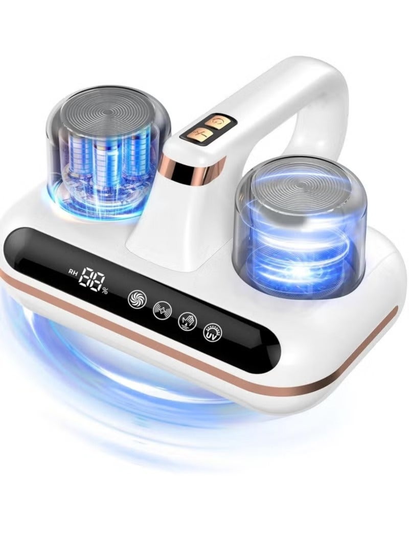 الباندا العملاقة مكنسة كهربائية لاسلكية لإزالة العث، مزودة بضوء الأشعة فوق البنفسجية C وتقنية الموجات فوق الصوتية، بقوة شفط 10000 باسكال، وضوضاء منخفضة، وأداة لإزالة العث والغبار، ومعقم كهربائي بالأشعة فوق البنفسجية. (مع فلترين) - Image 1