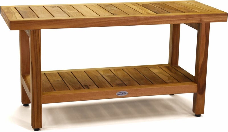 AquaTeak AquaTeak The Original 36 Spa Teak Shower Bench with Shelf 
