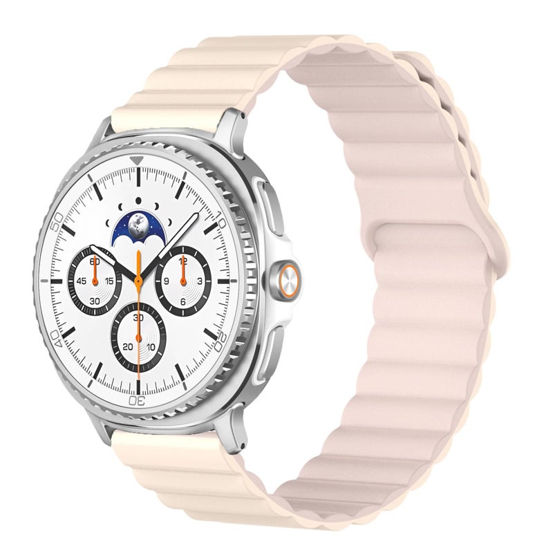 AD سوار ساعة ذكية رياضي من السيليكون متوافق مع Samsung Galaxy Watch 8 Classic بملاءمة قابلة للتعديل وحزام ناعم للاستبدال اليومي باللون وردي قابل للتعديل باللون الوردي - Image 1