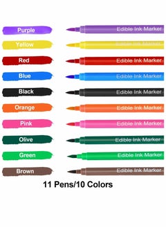 Y&D Food Coloring Markers 10Pcs Double Sided Edible Pens Grade Marker Decorator Pen with Fine&Thick Tip for Kids Drawing Painting Decorating Cookies, Cakes, Eggs  - Image 4