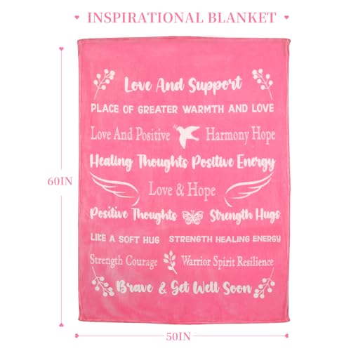 MACEVIA Breast Cancer Care Package Gift Box for Women - Get Well Soon Gifts Basket Inspirational with Breast Cancer Blanket Throw, Tumbler Cup, Socks, Eye Mask, Bath Set for Cancer Patients (Pink 02) - Image 4