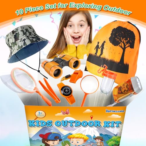 YOPINSAND Kids Explorer Kit Bug Catcher Kit Camping Gear for Kids Outdoor Exploration Set with Backpack Hat Binoculars Ideal Outdoor Camping Adventure Toys for Boys Girls 312 - Image 5