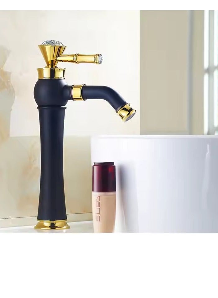 Loquat Water Faucet, household washbasin faucet, retro sink single handle faucet, solid brass long nozzle, 360 ° multi directional rotation, suitable for kitchen, bathroom, washbasin - Image 3