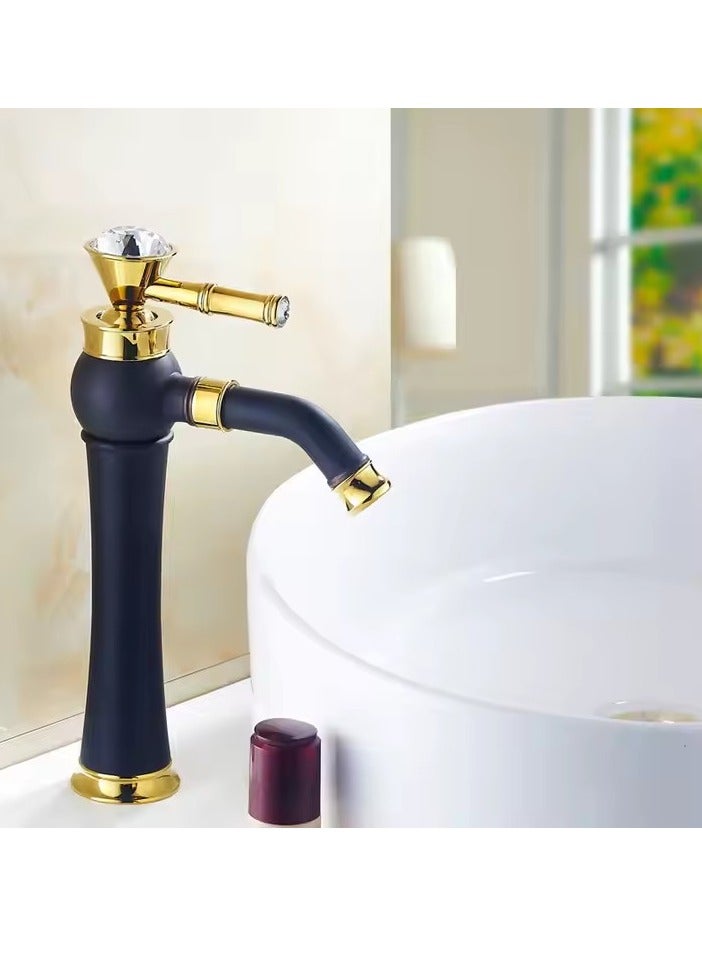 Loquat Water Faucet, household washbasin faucet, retro sink single handle faucet, solid brass long nozzle, 360 ° multi directional rotation, suitable for kitchen, bathroom, washbasin - Image 1