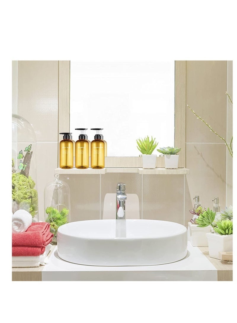 كيلا زجاجات مضخة فارغة، موزع جل لليدين، زجاجات بلاستيكية سعة 500 مل مع حاويات صابون قابلة لإعادة التعبئة للاستخدام في الحمام والمطبخ - لوشن وشامبو وبلسم وجل استحمام، عبوة من 3 قطع - Image 4