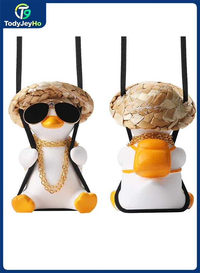 TodyJeyHo Cool Swinging Duck Car Pendant Decoration, Cute Car Pendant Decoration, Rearview Mirror Accessories, Interior Accessories for Women and Men, Fun Gifts for Mom and Dad on Mother's Day - Image 1