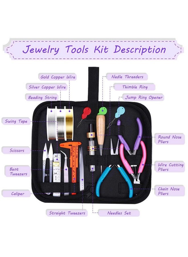 شينك طقم صنع المجوهرات للكبار، طقم لوازم صنع المجوهرات مع أدوات صنع المجوهرات، أسلاك المجوهرات، نتائج المجوهرات والسحر لصنع المجوهرات وإصلاحها - Image 2