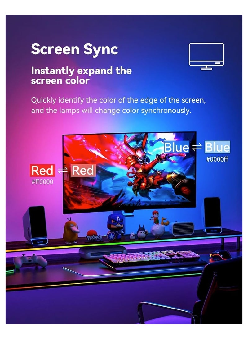 ألاماريك إضاءة خلفية ARGB لشاشة الكمبيوتر مقاس 27 بوصة، شريط إضاءة LED متزامن مع لون الشاشة (27 بوصة) - Image 2