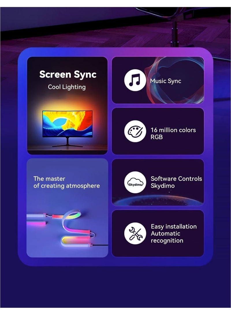 ألاماريك إضاءة خلفية ARGB لشاشة الكمبيوتر مقاس 27 بوصة، شريط إضاءة LED متزامن مع لون الشاشة (27 بوصة) - Image 5