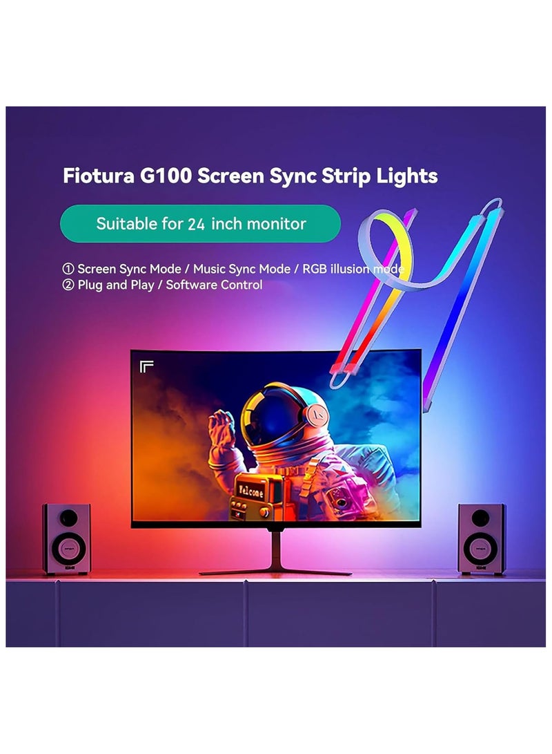 ألاماريك إضاءة خلفية ARGB لشاشة الكمبيوتر مقاس 27 بوصة، شريط إضاءة LED متزامن مع لون الشاشة (27 بوصة) - Image 4