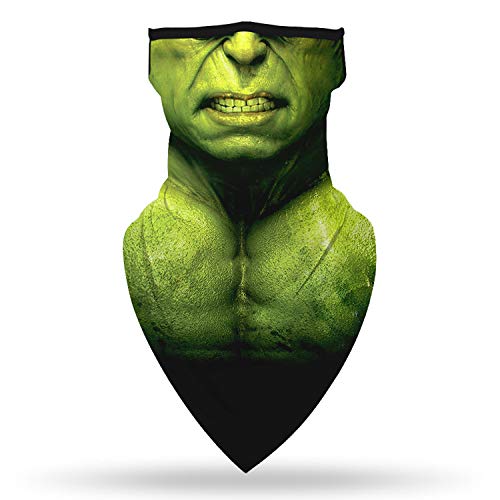 YAYOUREL Halloween Mask Halloween Bandana Neck Gaiter Face Mask Covering Bandanas for Men Women Summer UV Cooling Face Scarf Mask Cover Ear Loop Hole Triangle Facemask for Fishing Running Hunting Cycling Green - Image 1