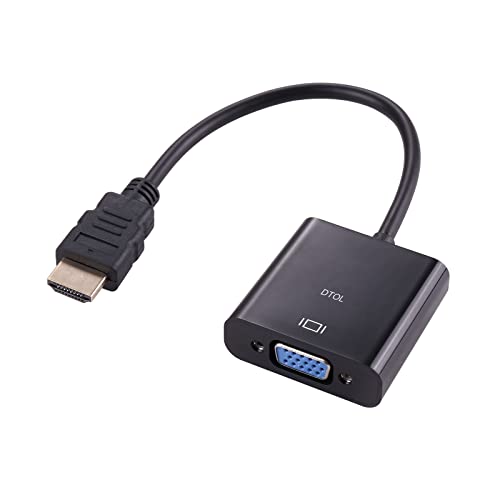 DTOL HDMI to VGA, Gold-Plated HDMI to VGA Adapter (Male to Female) for Computer, Desktop, Laptop, PC, Monitor, Projector, HDTV, Chromebook, Raspberry Pi, Roku, Xbox and More - Black - Image 1