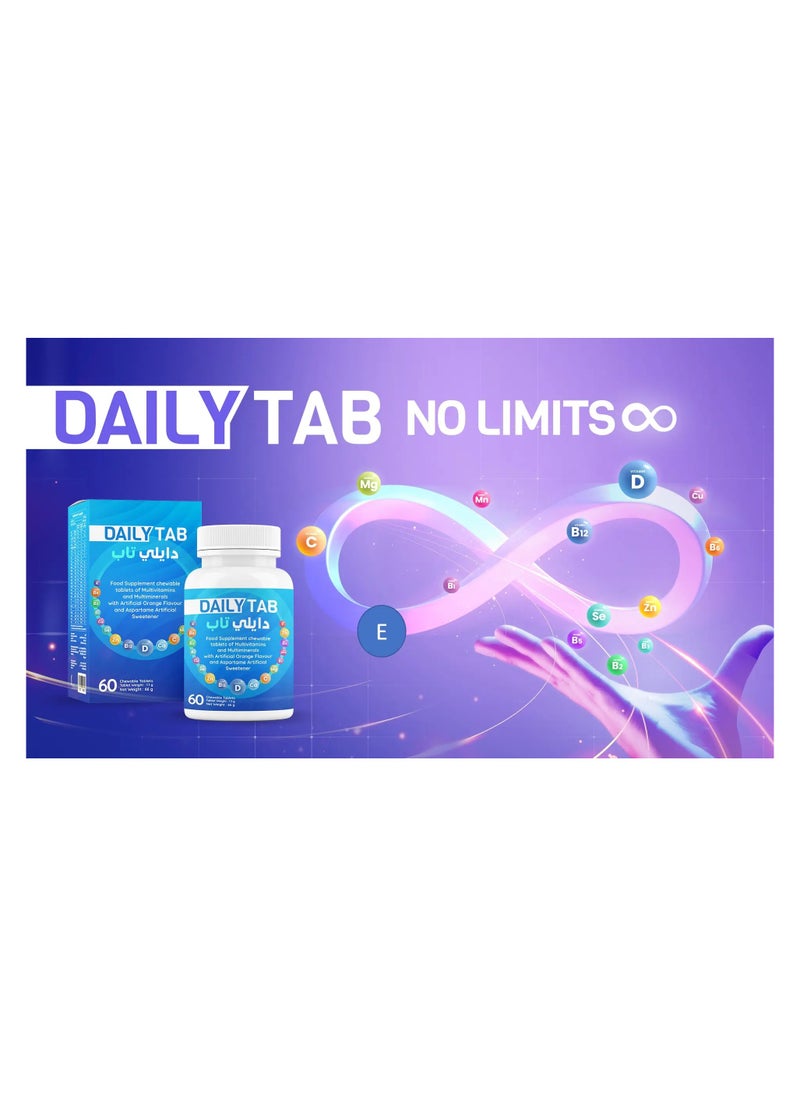 NHS - NHS Daily Tab Multivitamin & Mineral 60 Chewable Tablets - Image 1