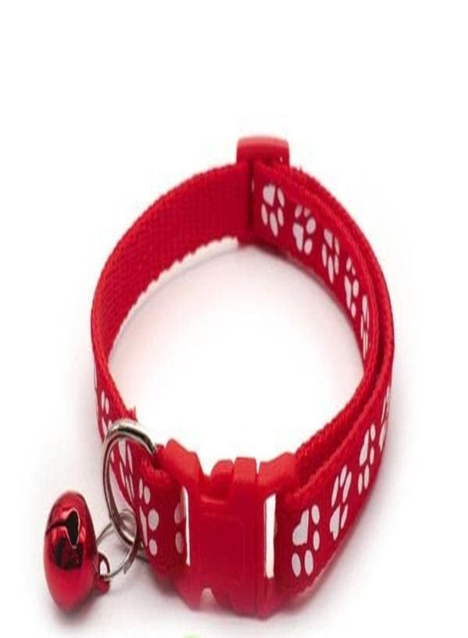 Litvibes Cat Collars Set of 3 with Bell,Kitten & Small Dogs Soft Adjustable Collar Safe,Solid & Protection Breakaway for Cats & Puppies,Cute Kitty Neckband with Paw Print-(Red,Dark Blue,Dark Green) - Image 4