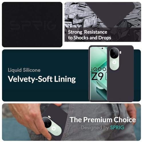 SPRIG Compatible with Vivo V40E Premium SilkTone Back Cover Drop Tested Shock Proof Mobile Case for Men, Women, Boys and Girls with Camera Protection (Charcoal Grey) - Image 2