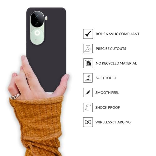 SPRIG Compatible with Vivo V40E Premium SilkTone Back Cover Drop Tested Shock Proof Mobile Case for Men, Women, Boys and Girls with Camera Protection (Charcoal Grey) - Image 4