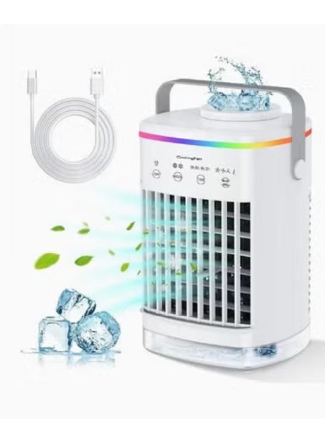 Arabest Portable USB Air Cooler & Humidifier Fan 700ml with Remote Control, 4Speed Settings, and Timer for Home or Office - Image 1