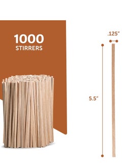 Generic Disposable wooden sticks for stirring coffee and drinks, 1000 pieces, size 5.5 inches, beige color  - Image 2