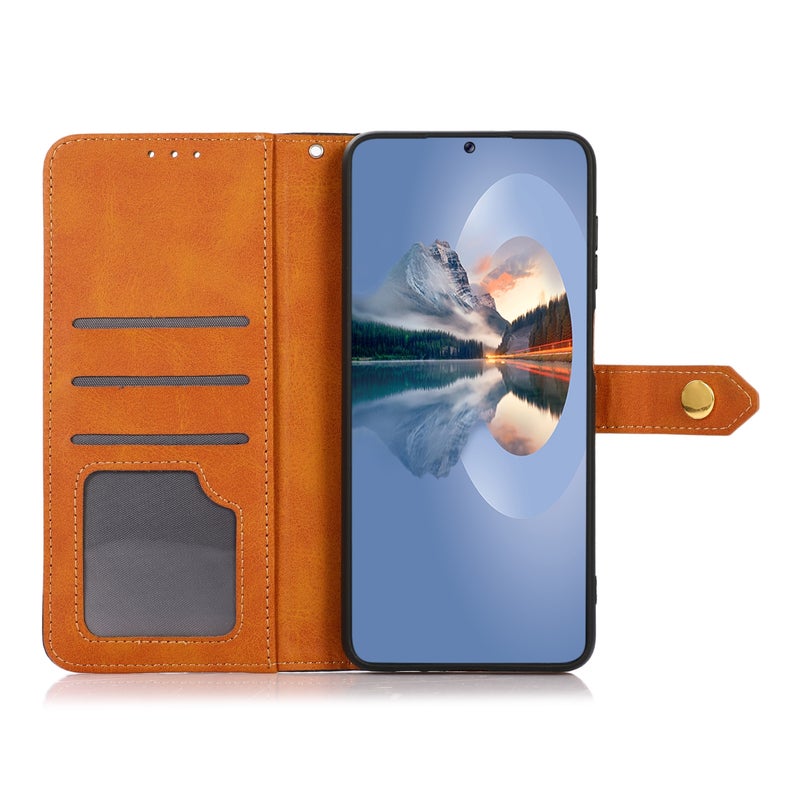HuHa Protective Cover For OnePlus 12R / Ace 3 KHAZNEH Dual-color Cowhide Texture Flip Leather Phone Case(Rose Gold) - Image 5