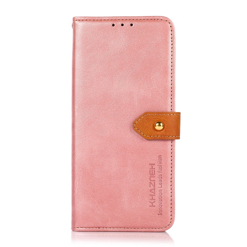 HuHa Protective Cover For OnePlus 12R / Ace 3 KHAZNEH Dual-color Cowhide Texture Flip Leather Phone Case(Rose Gold) - Image 3