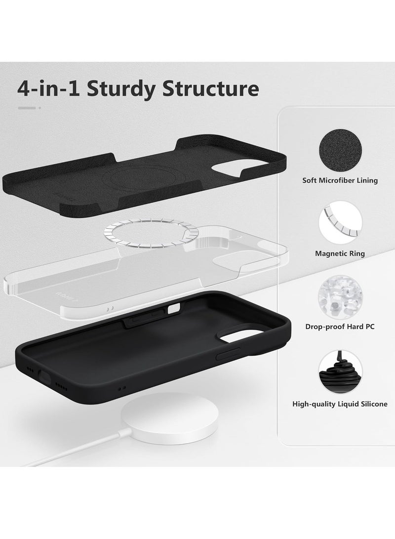 "ELTRAZONE 5-in-1 Magnetic Case for iPhone 15 – Slim Full Body Skin-Like Silicone Cover (6.1") in Black, Compatible with MagSafe, Includes 2X Screen Protectors and Camera Lens Protectors" - Image 3