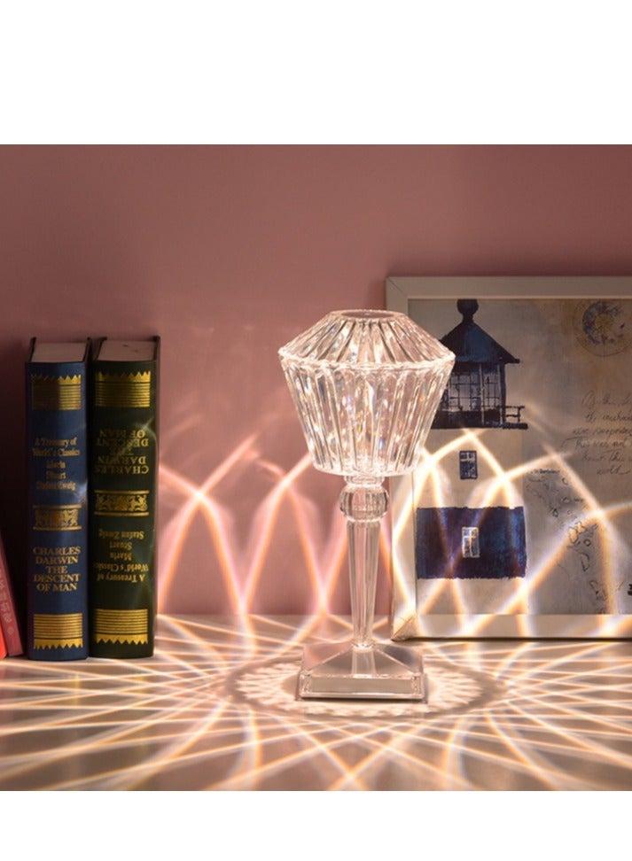 KUYING Creative Crystal Table Lamp Network Red Lotus Diamond Atmosphere Bedside Light Romantic Charging Rose Night Light  - Image 3